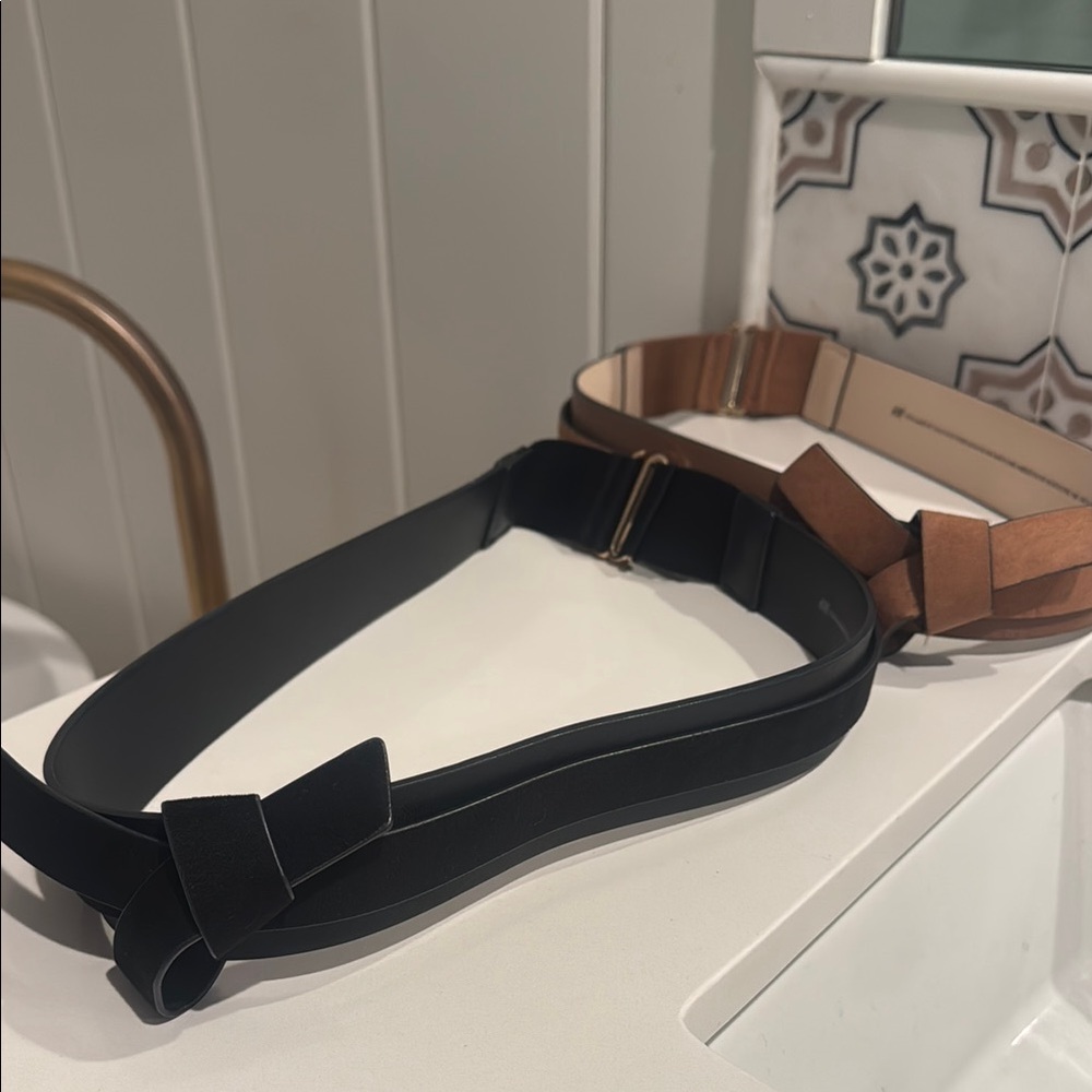 H&M Black and Brown Bow Belts